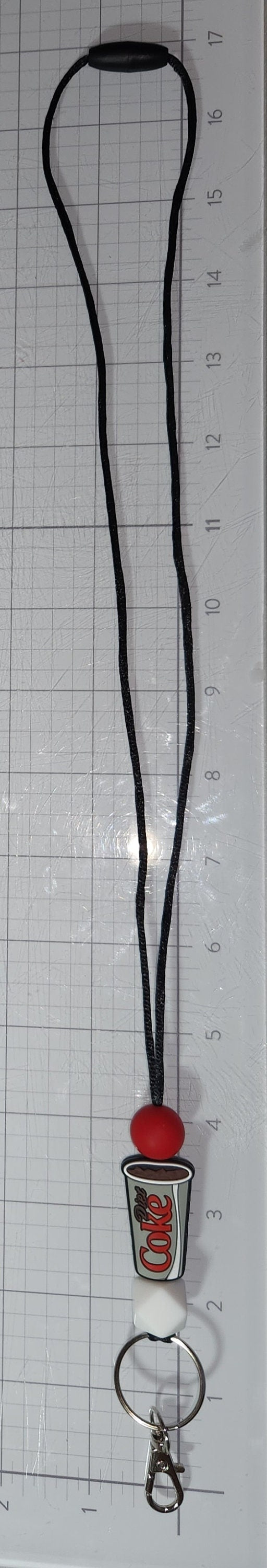 Diet Cola silicone beaded lanyard
