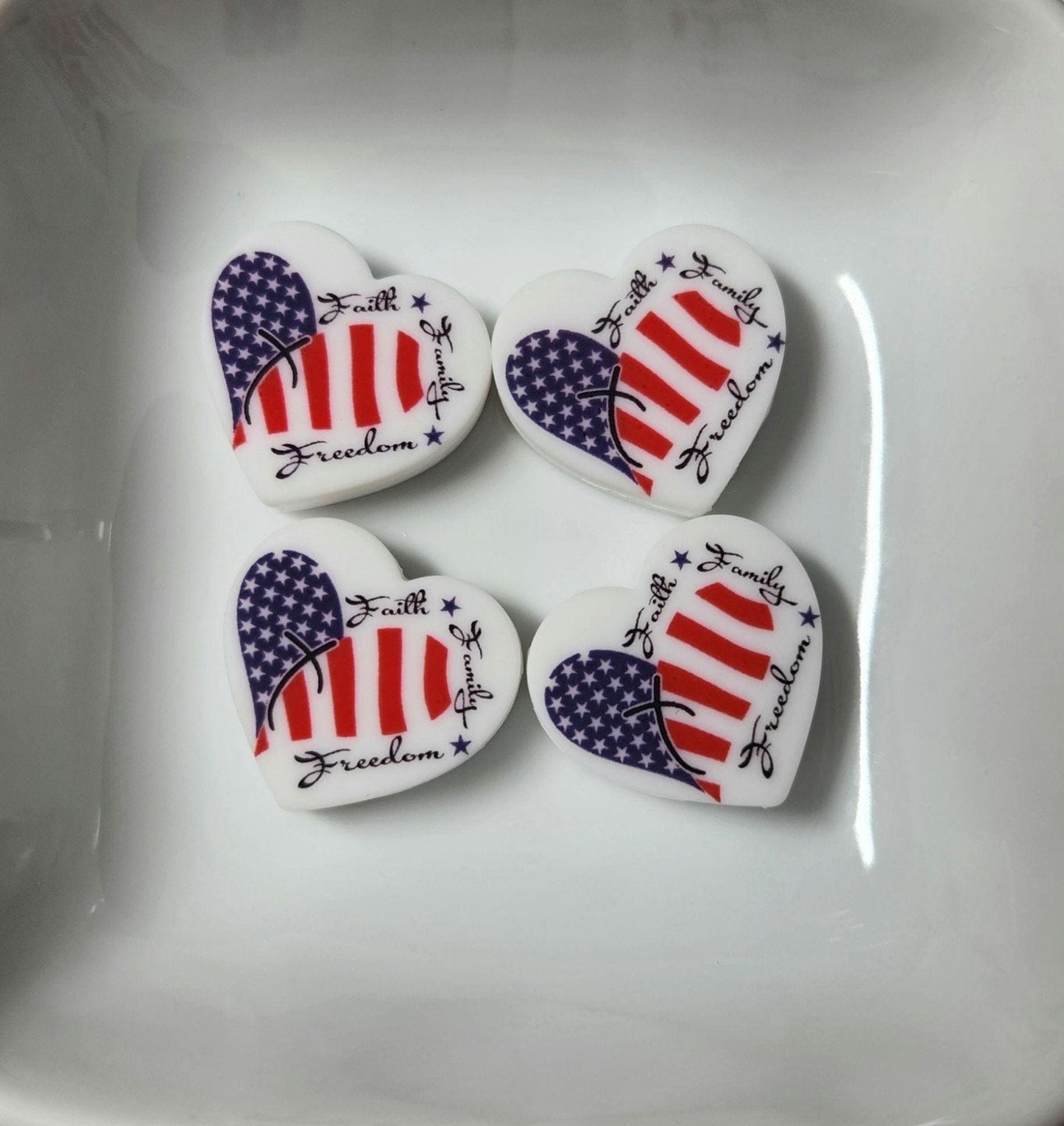Patriotic Silicone focal beads