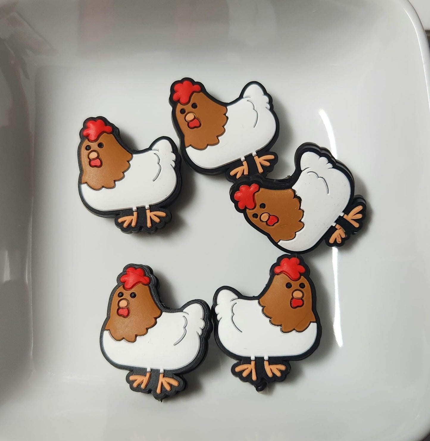 Chicken Silicone focal bead