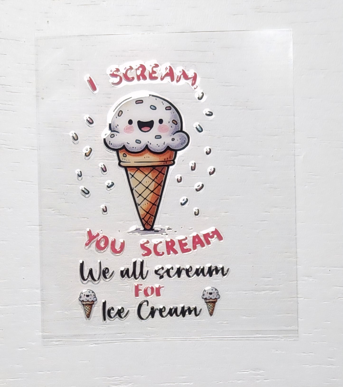 Ice Cream - 2 by 2.25 inches Mini UVDTF
