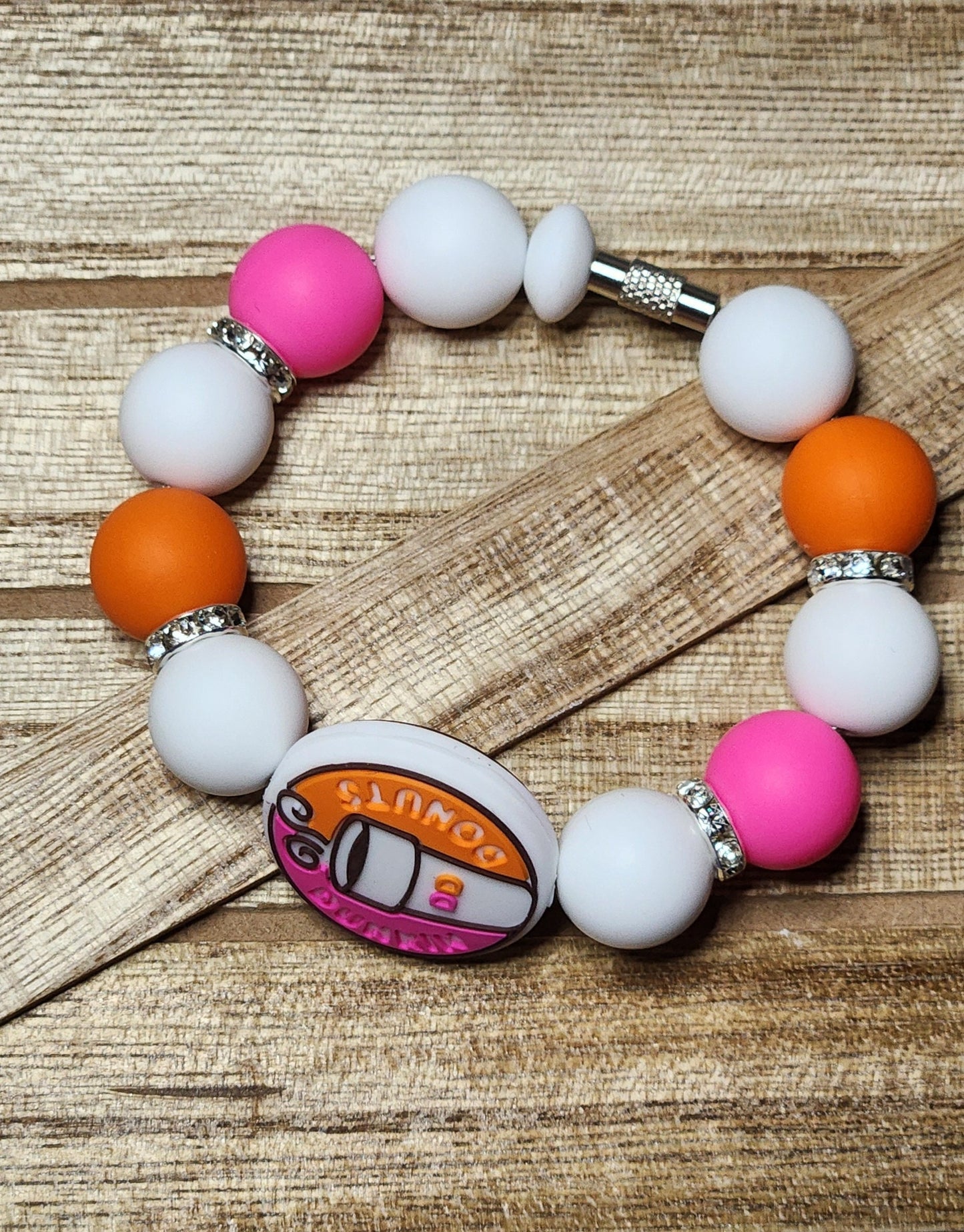 Donut coffee silicone beaded tumbler cup charm