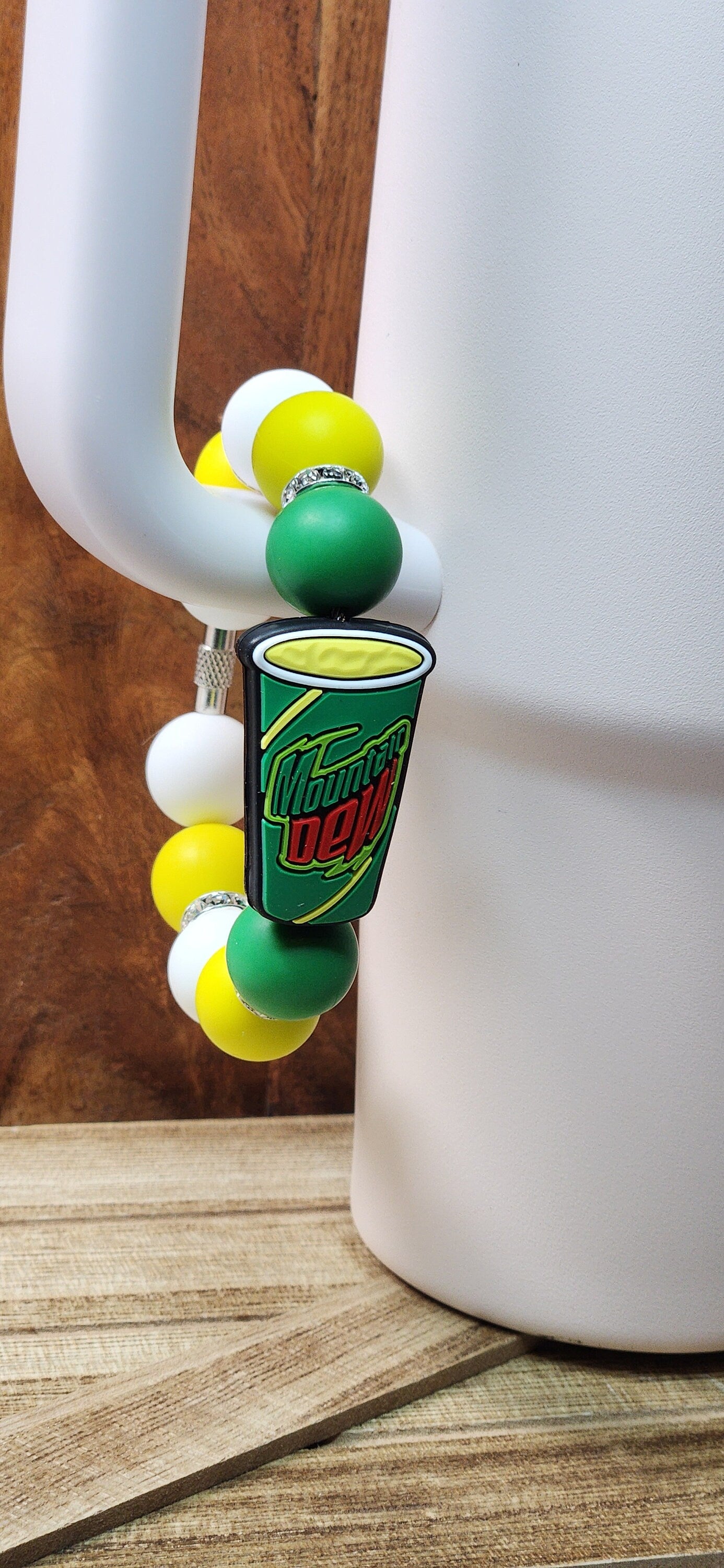 Mt Dew silicone beaded tumbler cup charm