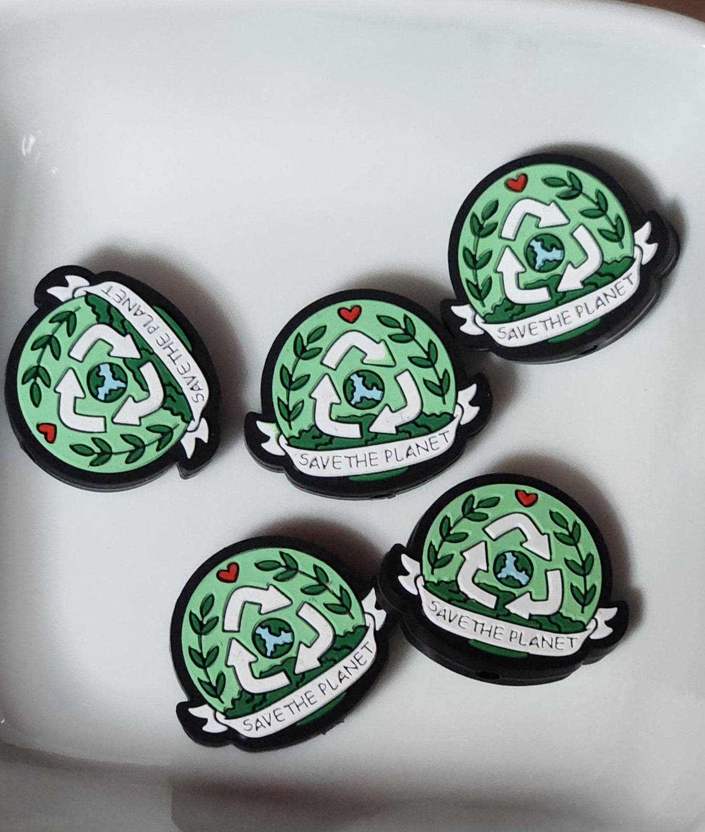 Save the Planet Silicone focal bead