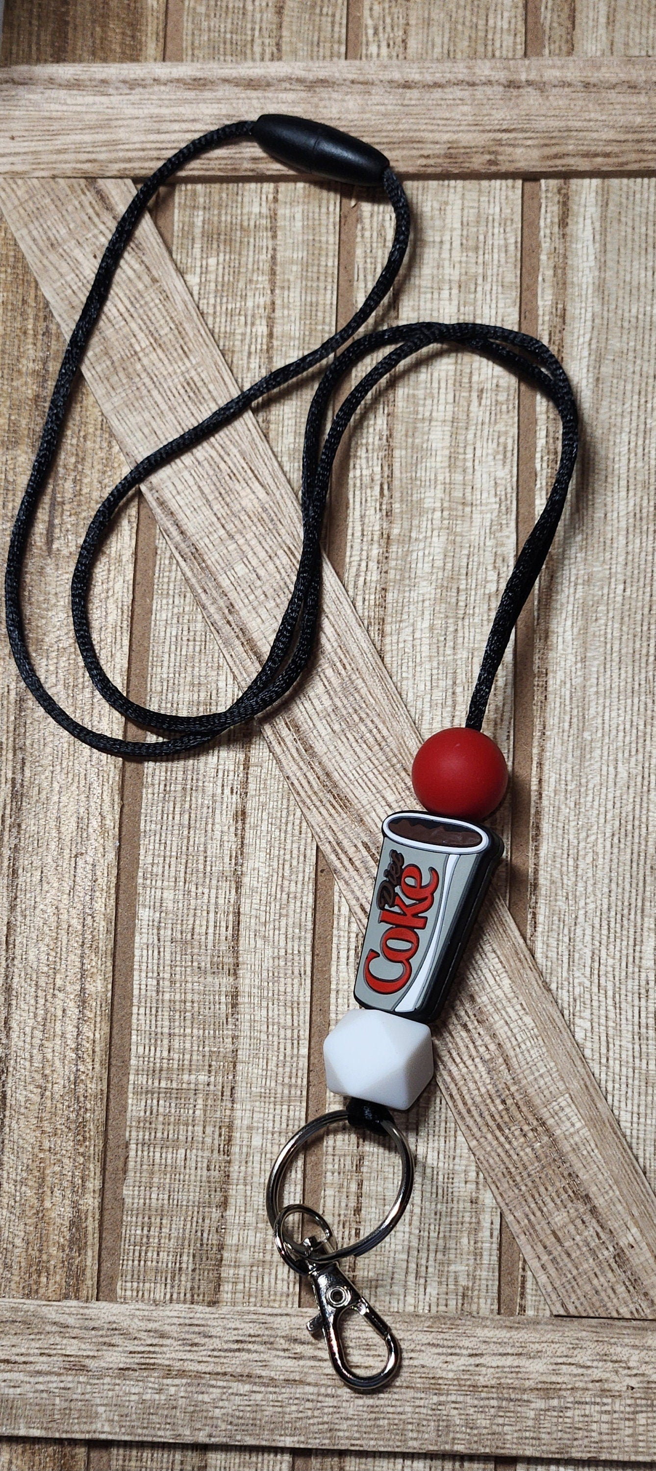 Diet Cola silicone beaded lanyard