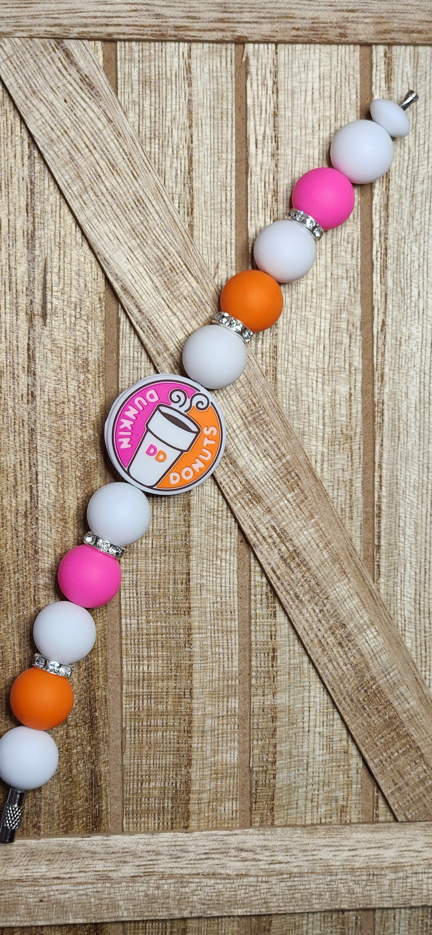 Donut coffee silicone beaded tumbler cup charm
