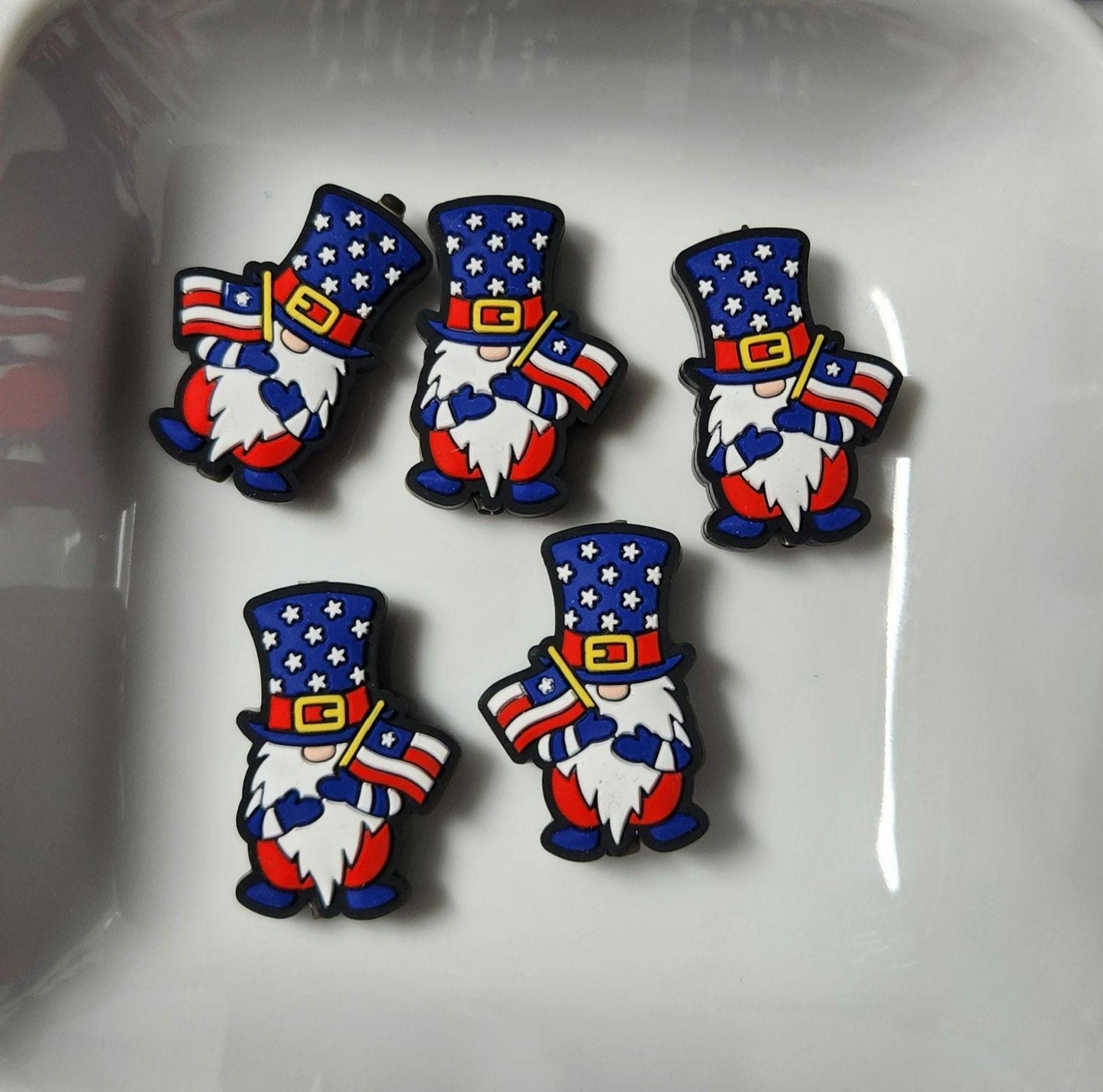 Patriotic Silicone focal beads