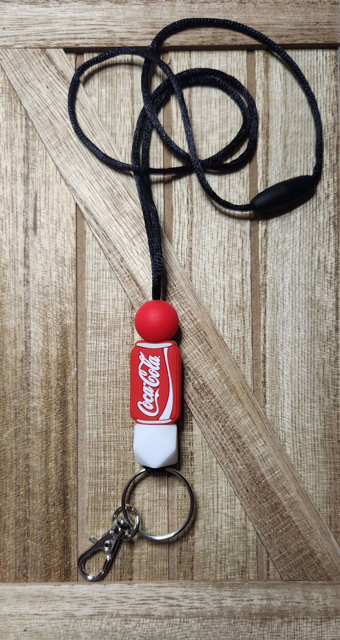 Cola silicone beaded lanyard