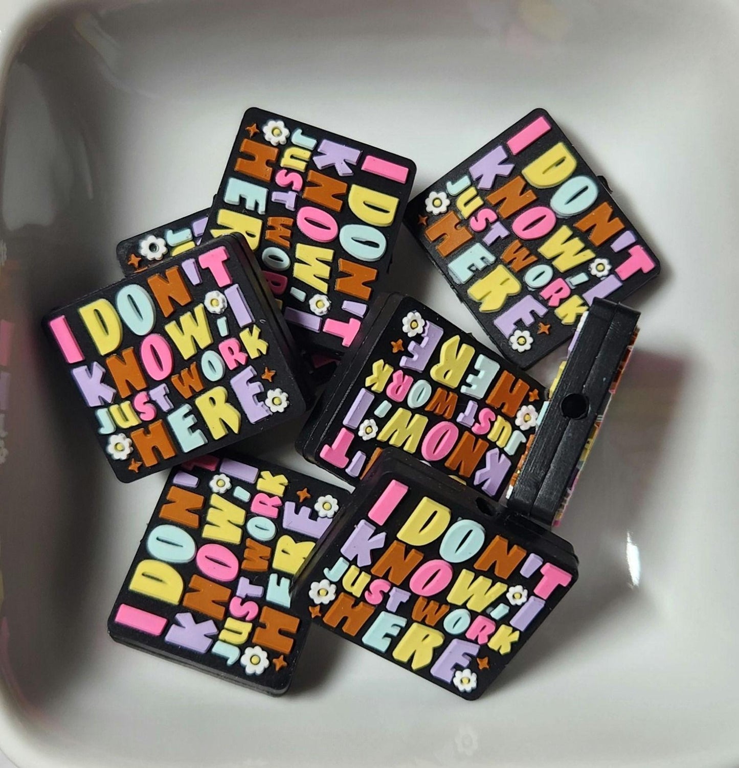 Sayings Silicone focal beads