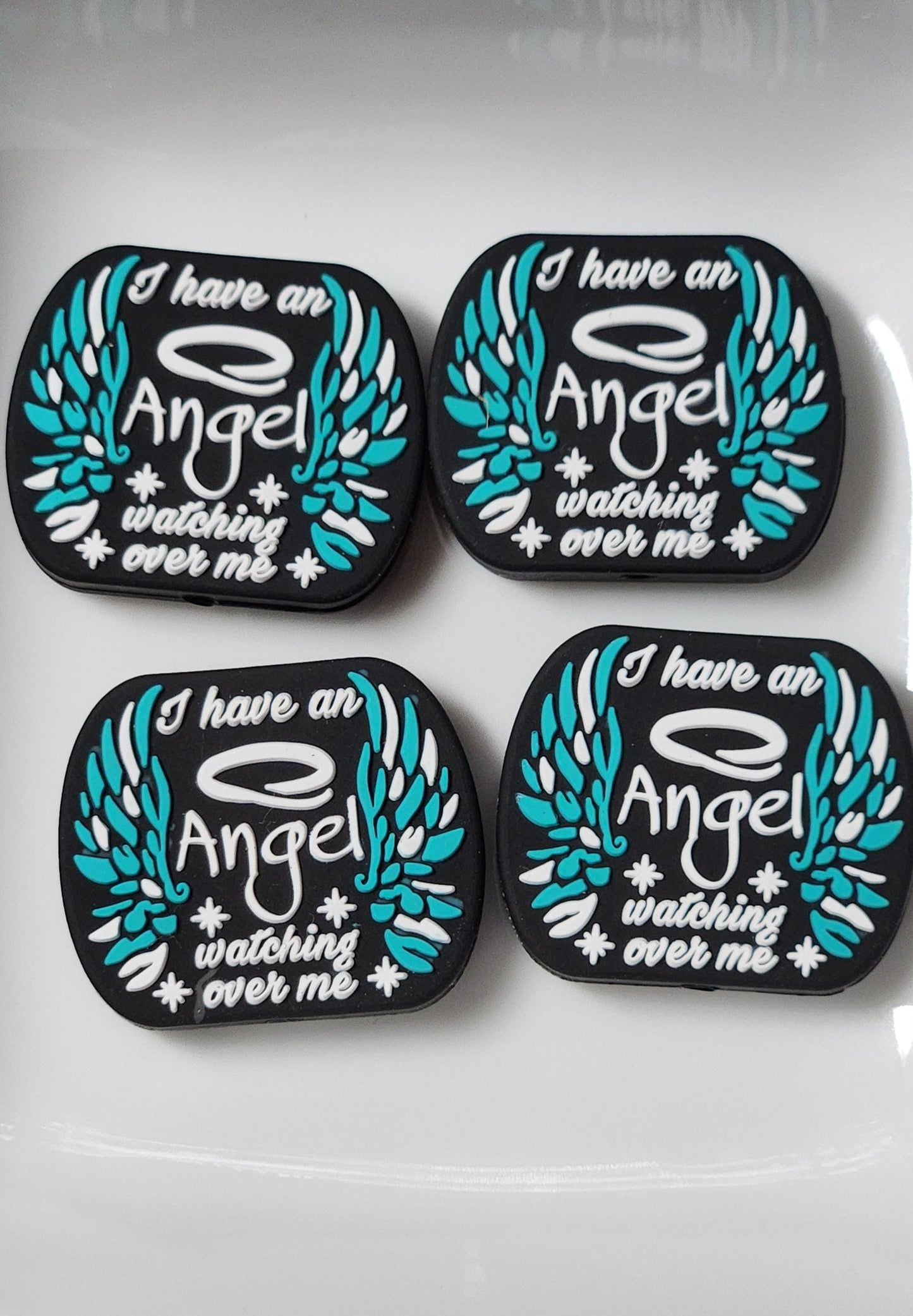 Angel watching Silicone focal bead