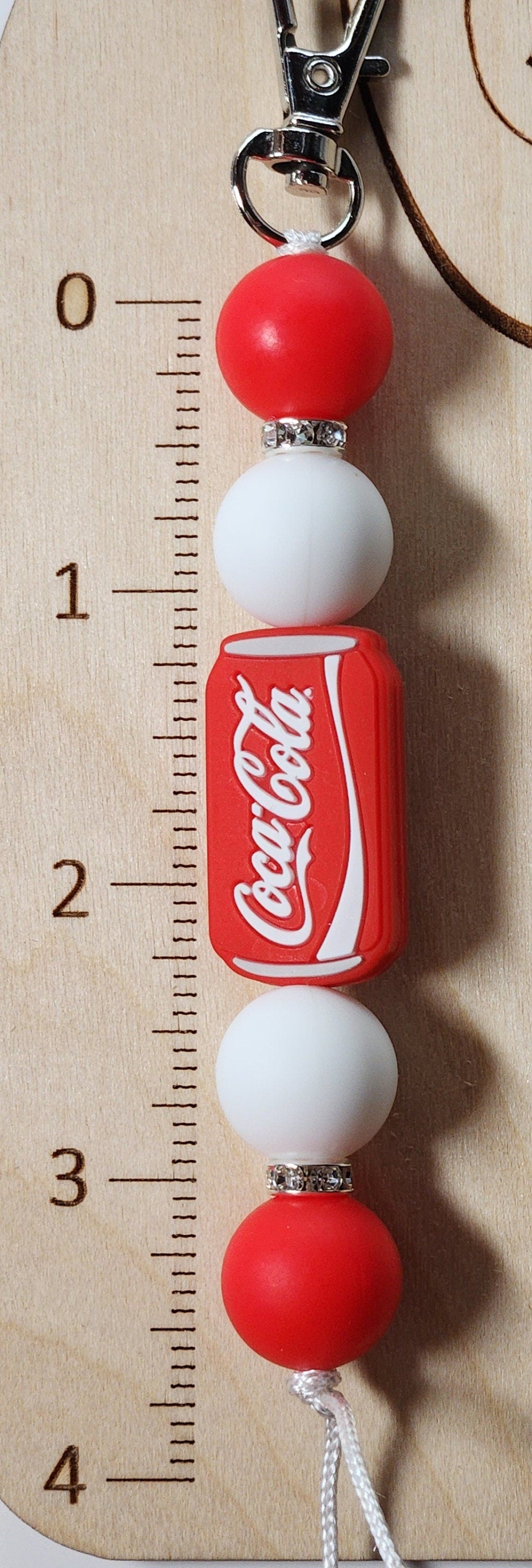 Cola silicone beaded keychain