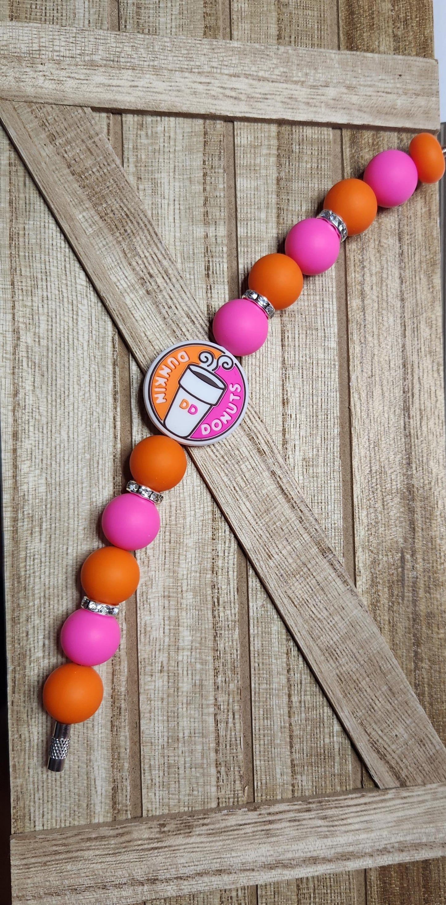 Donut coffee silicone beaded tumbler cup charm
