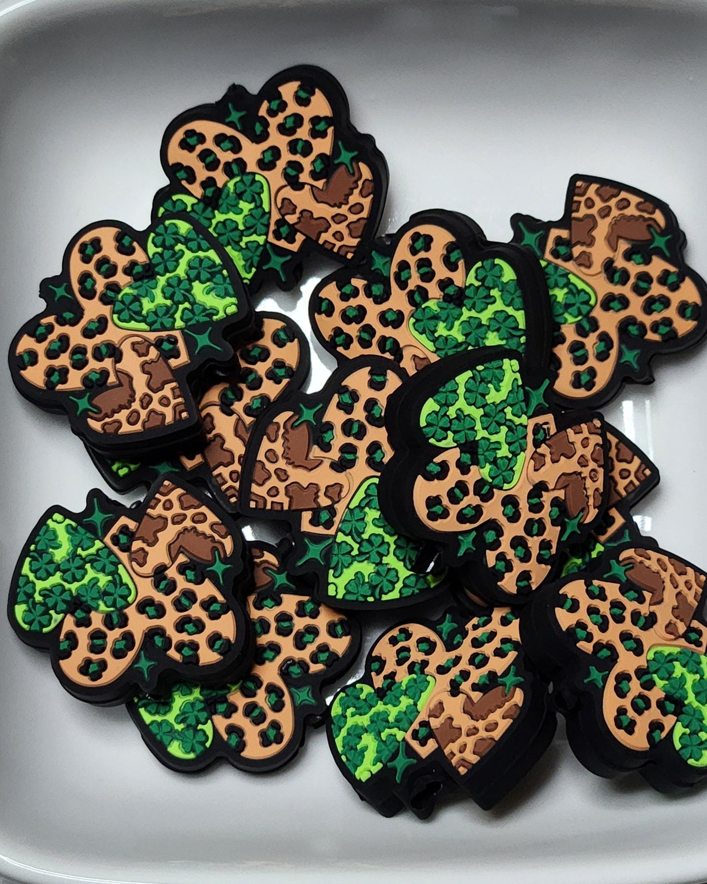 St Patrick's Day Themed Silicone focal beads
