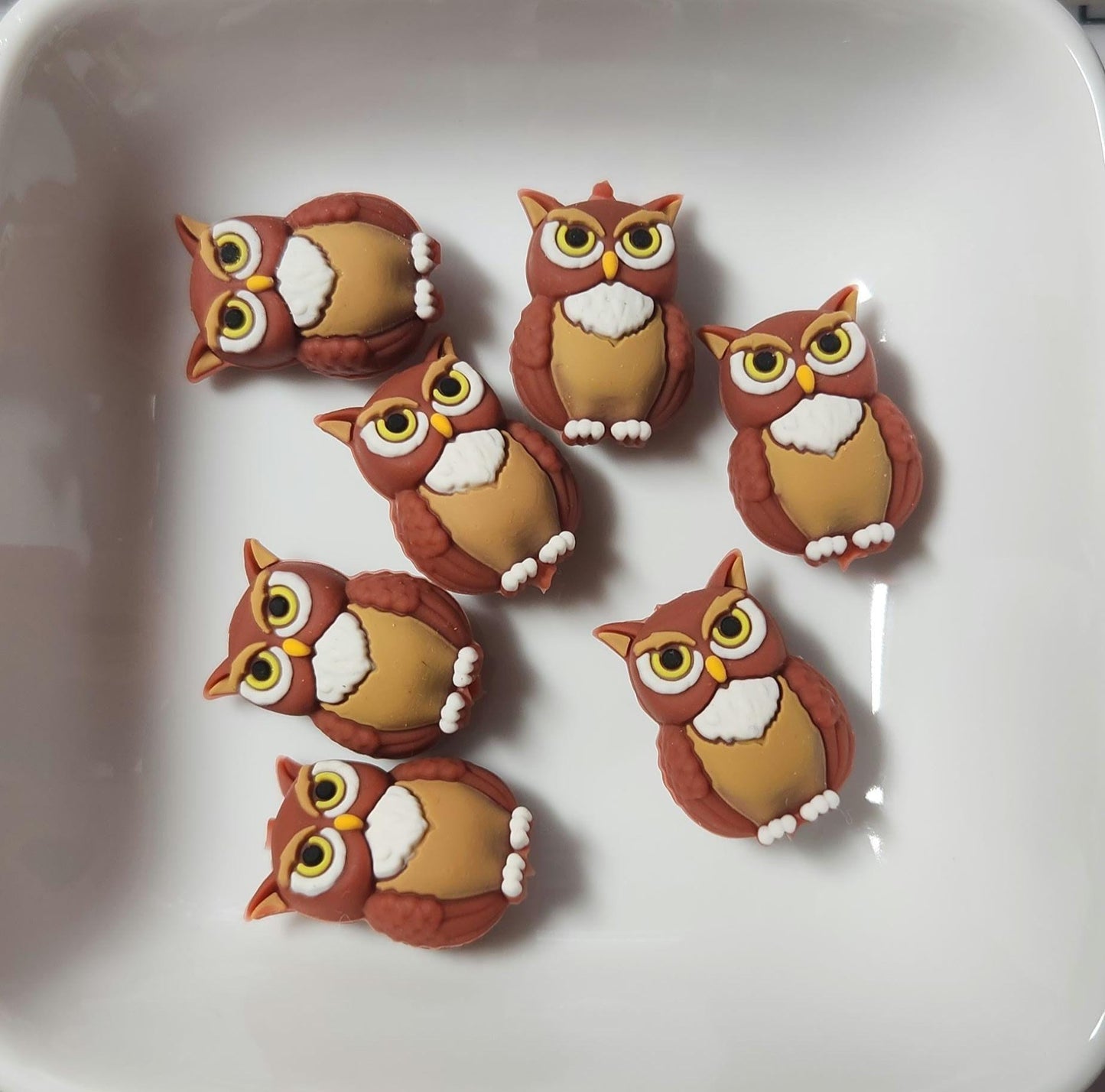 3D Owl Silicone focal bead