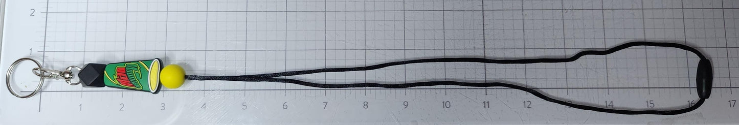 Mt Dew silicone beaded lanyard