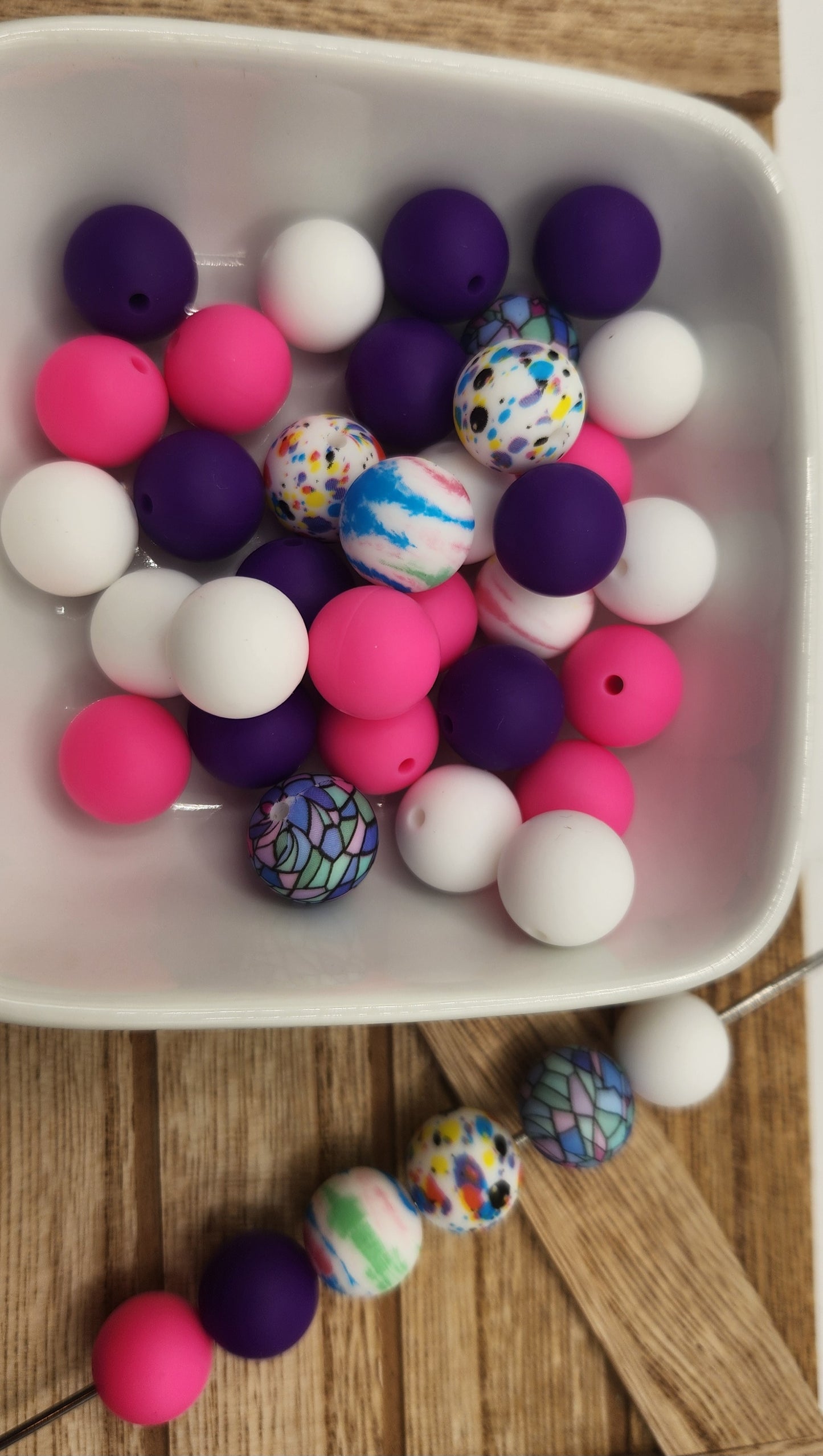 15 mm Silicone Bead Mixed Bag 40 ct