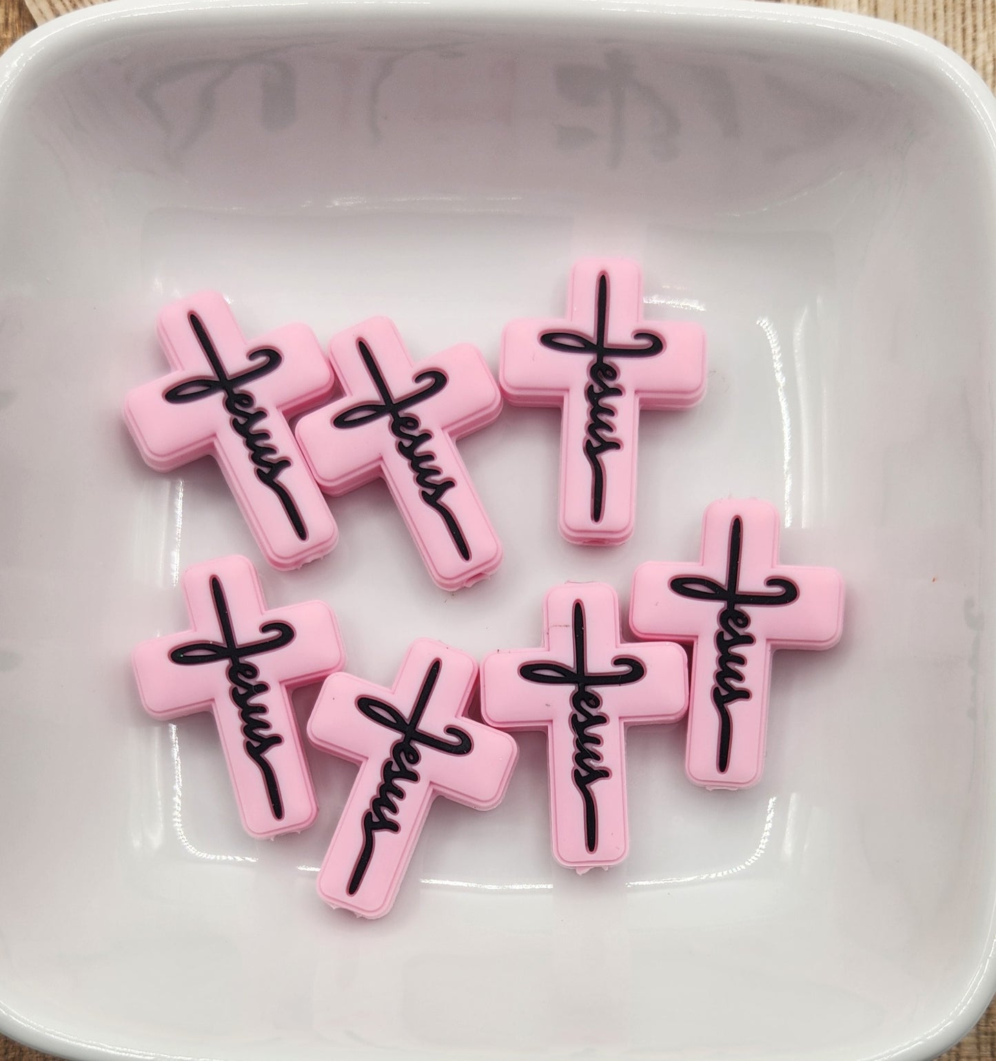 Jesus Cross Silicone focal bead