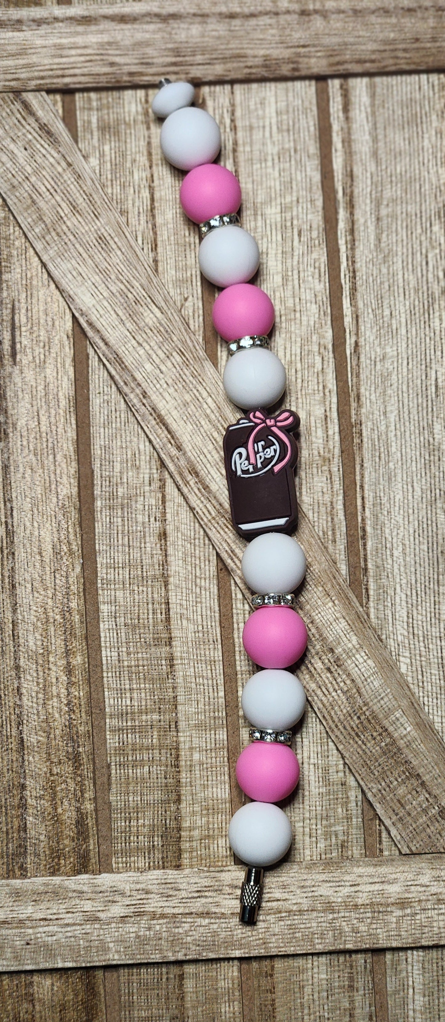 Pepper with Bow silicone beaded tumbler cup charm