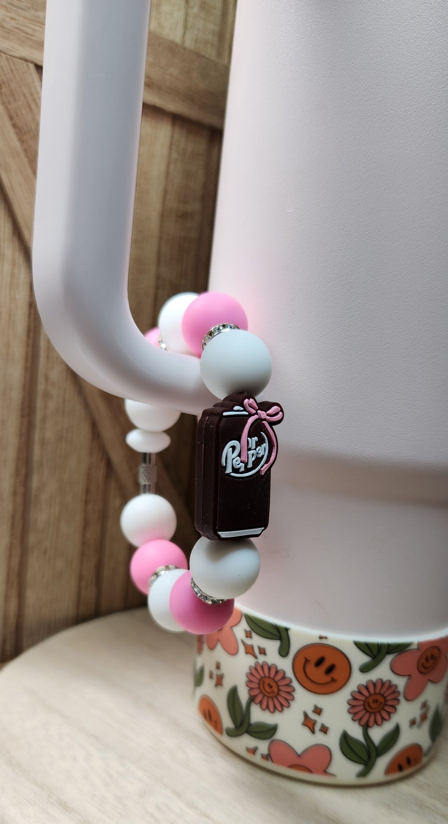 Pepper with Bow silicone beaded tumbler cup charm