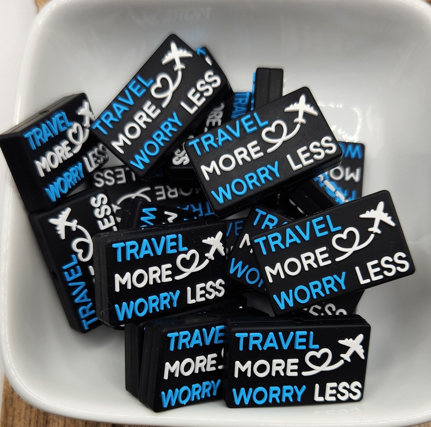 Travel more silicone focal bead