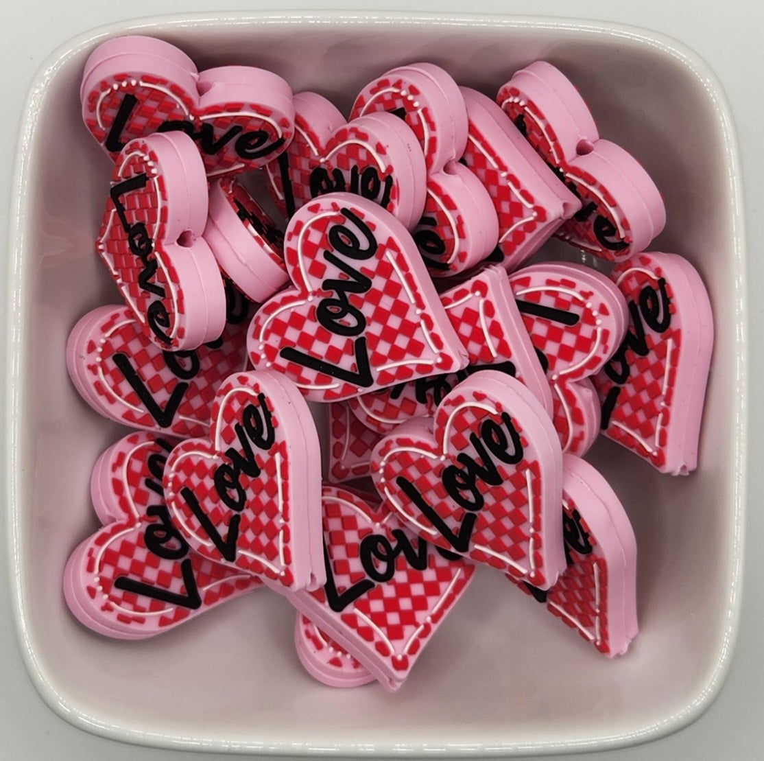 Valentines Themed Silicone focal beads