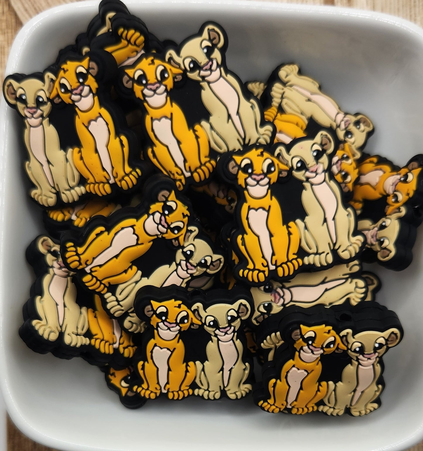 Lion and Lioness Silicone focal bead