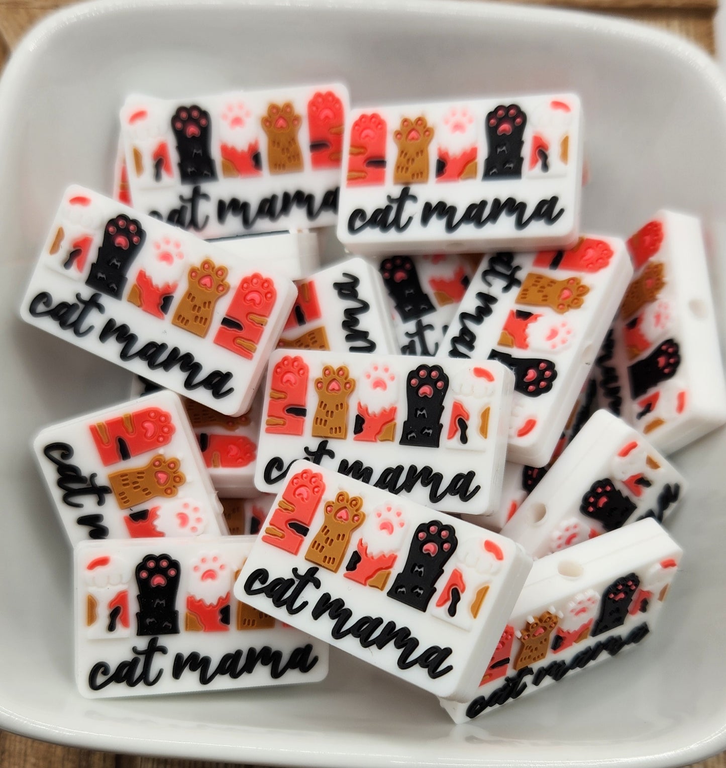 Cat Mama Silicone focal bead