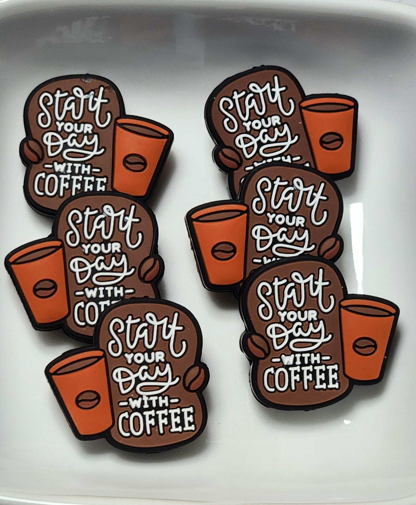 Coffee Themed Silicone focal beads
