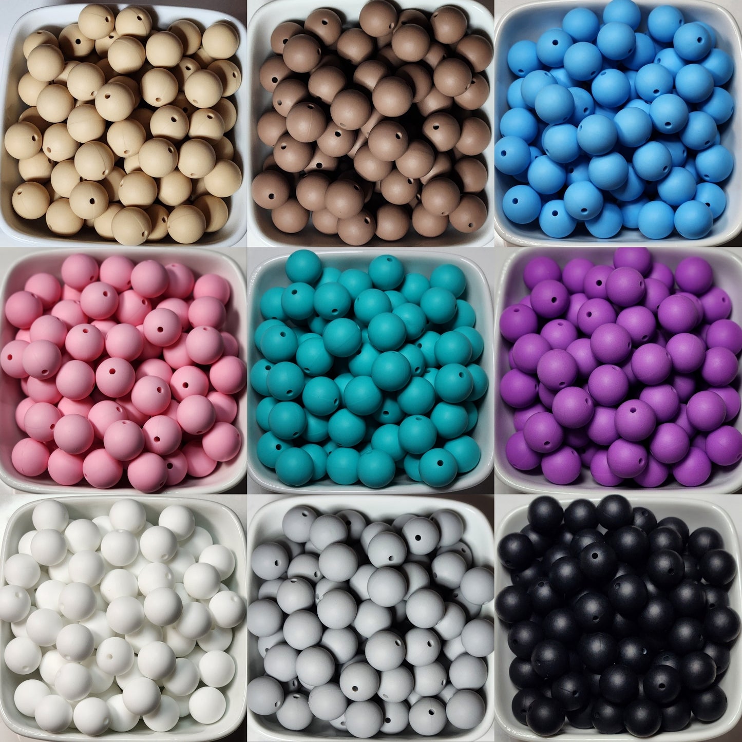 15 mm Solid Silicone Beads 20 pack