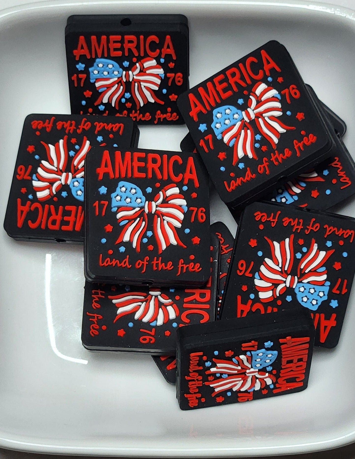 Patriotic Silicone focal beads