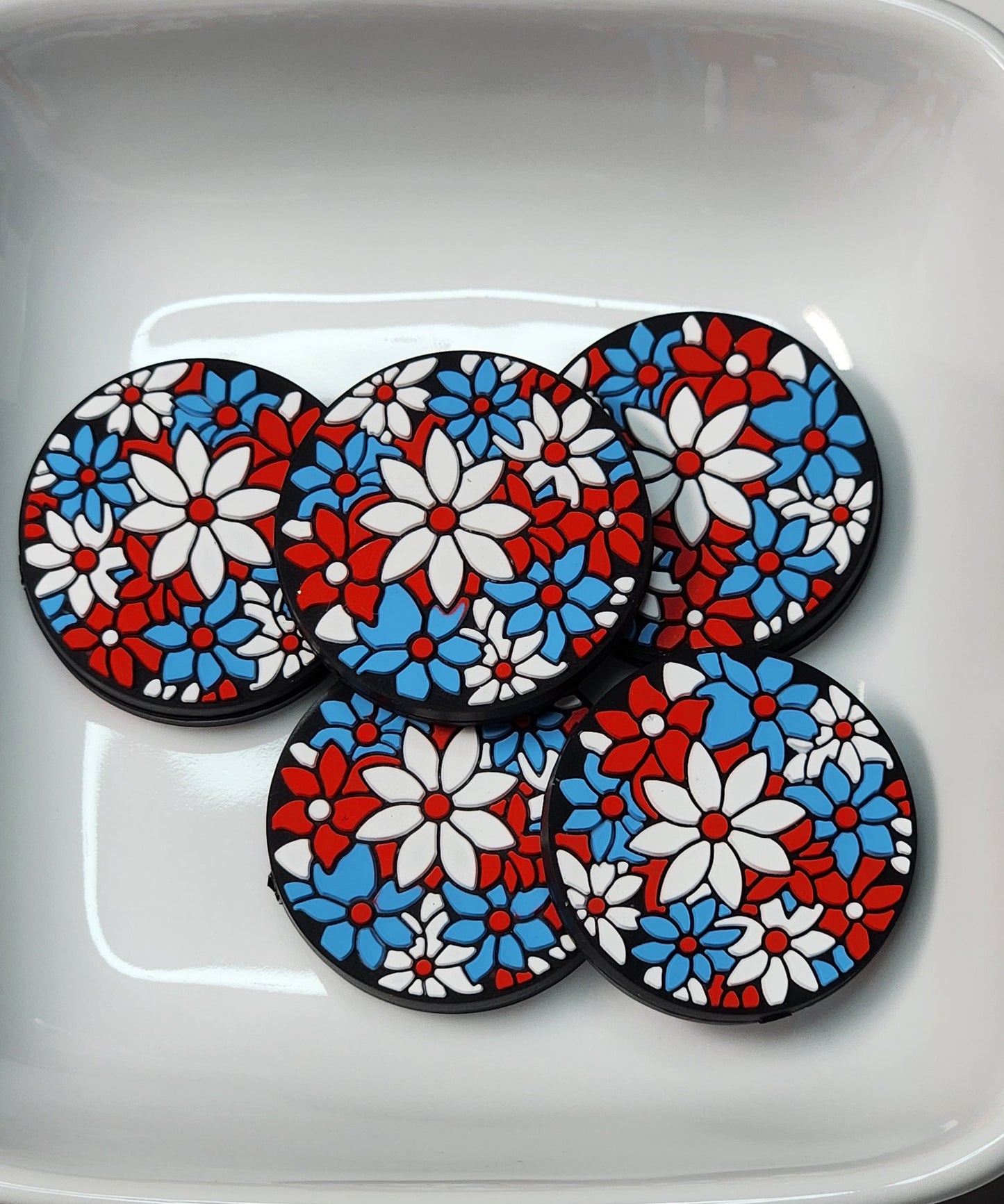 Patriotic Themed Silicone focal beads