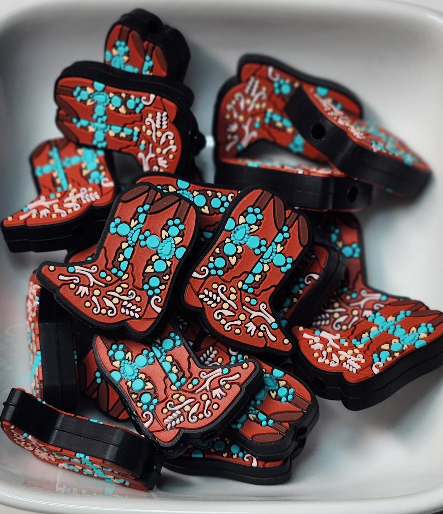 Western Themed Silicone focal beads