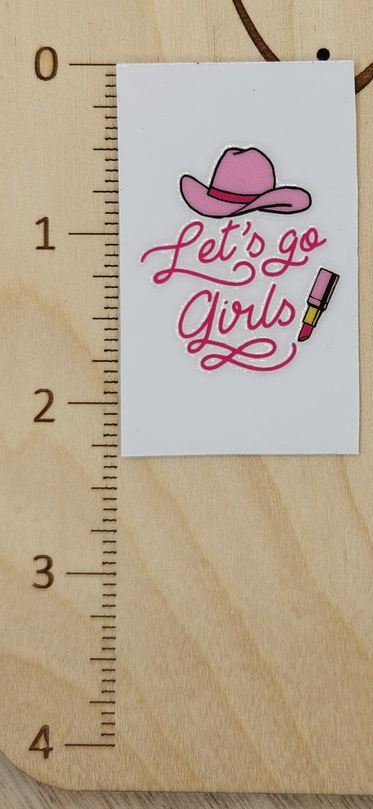 Let's go Hat- 1.25 by 2.25 inches Mini UVDTF