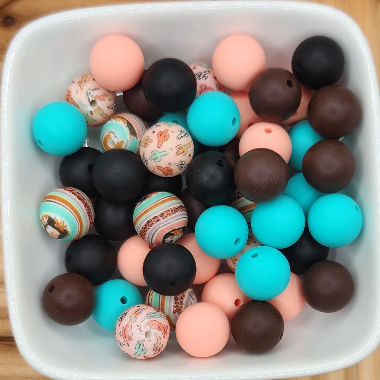 15 mm Silicone Bead Mixed Bag Aztec