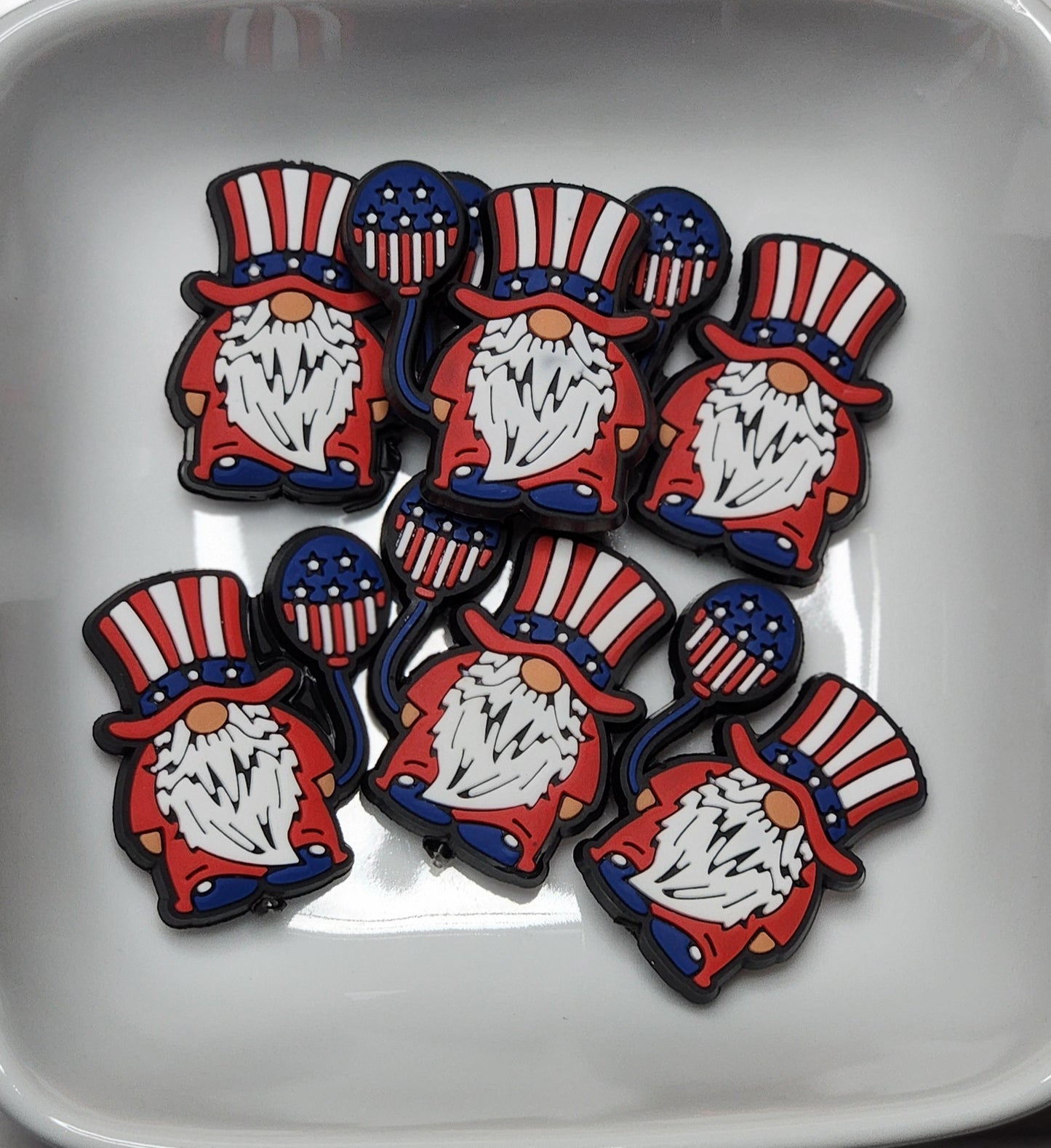 Patriotic Themed Silicone focal beads