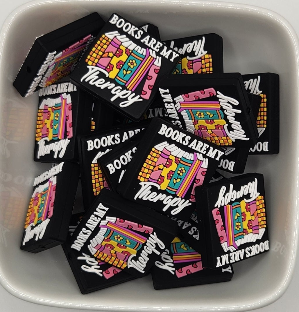 Books are my Therapy silicone focal bead