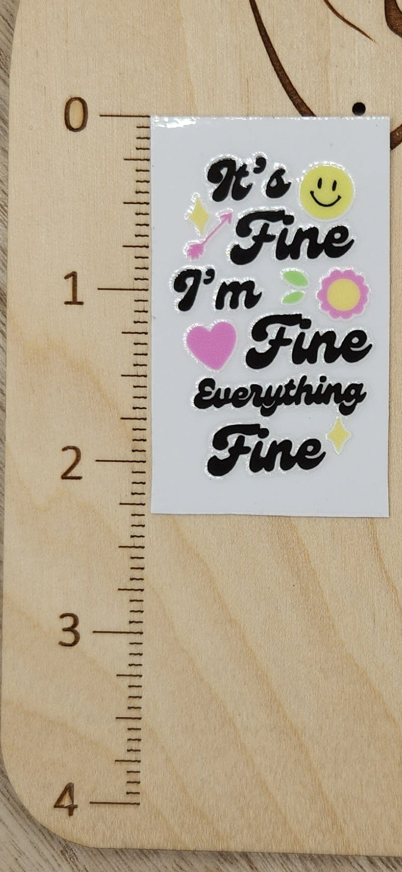 It's fine - 1.25 by 2.25 inches Mini UVDTF