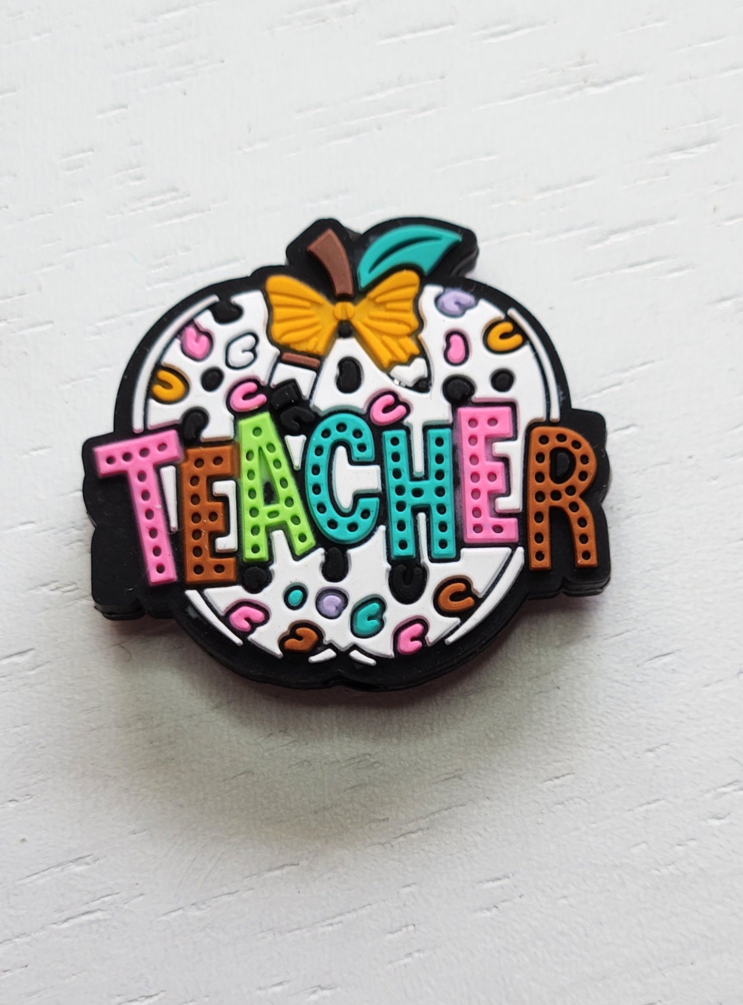 Pencil Bow Silicone focal bead