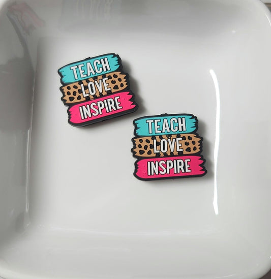 Teach Love Inspire Silicone focal bead