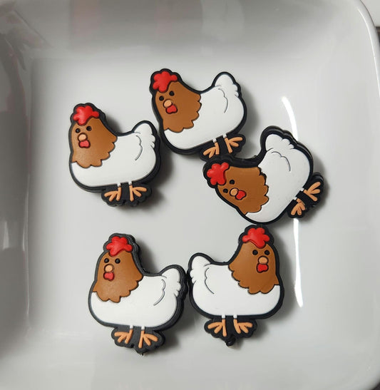 Chicken Silicone focal bead