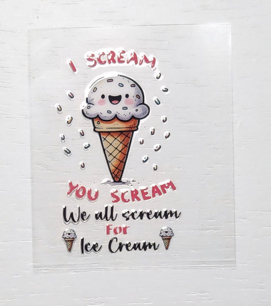 Ice Cream - 2 by 2.25 inches Mini UVDTF