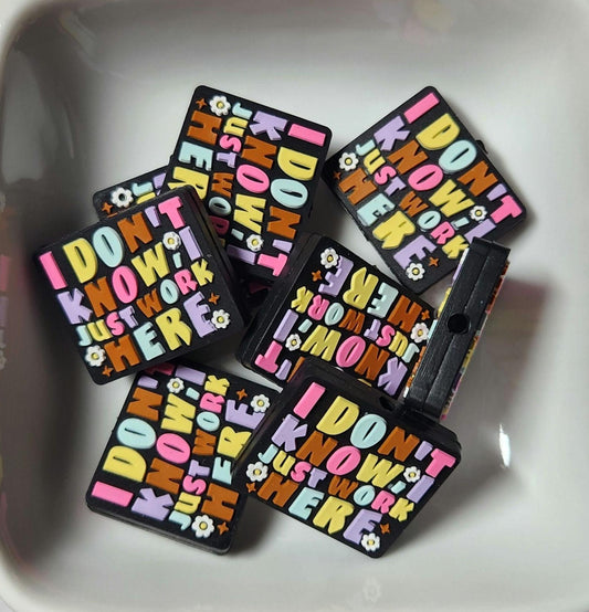 Just Work Here Silicone focal bead