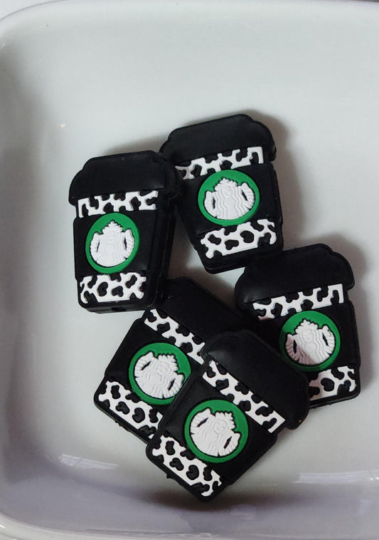 Leopard Cup Silicone focal bead