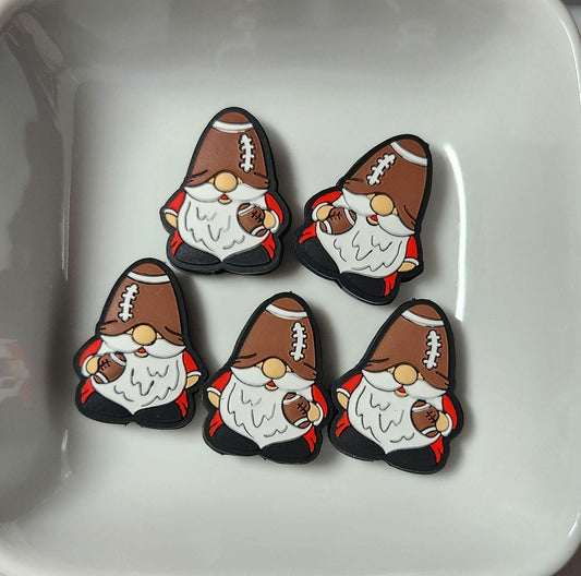 Football Gnome Silicone focal bead