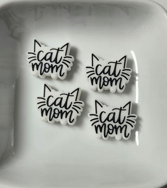 Cat Mom Silicone focal bead