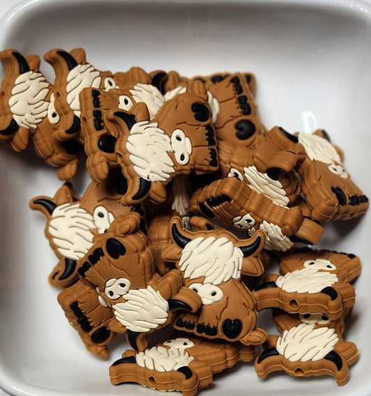 Highland Cow Silicone focal beads