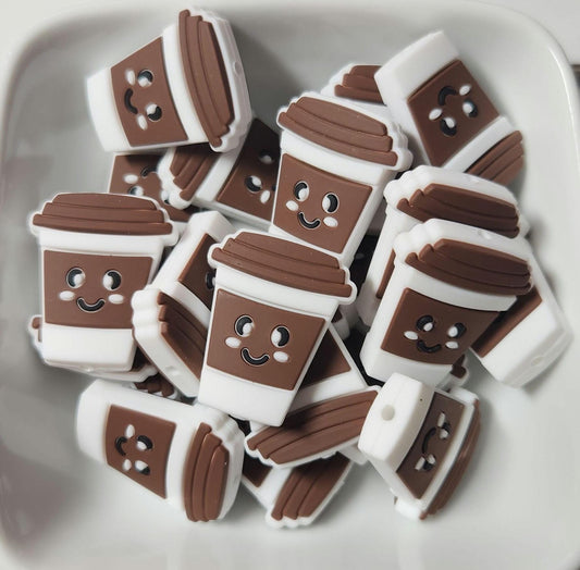 Coffee to Go Silicone focal bead