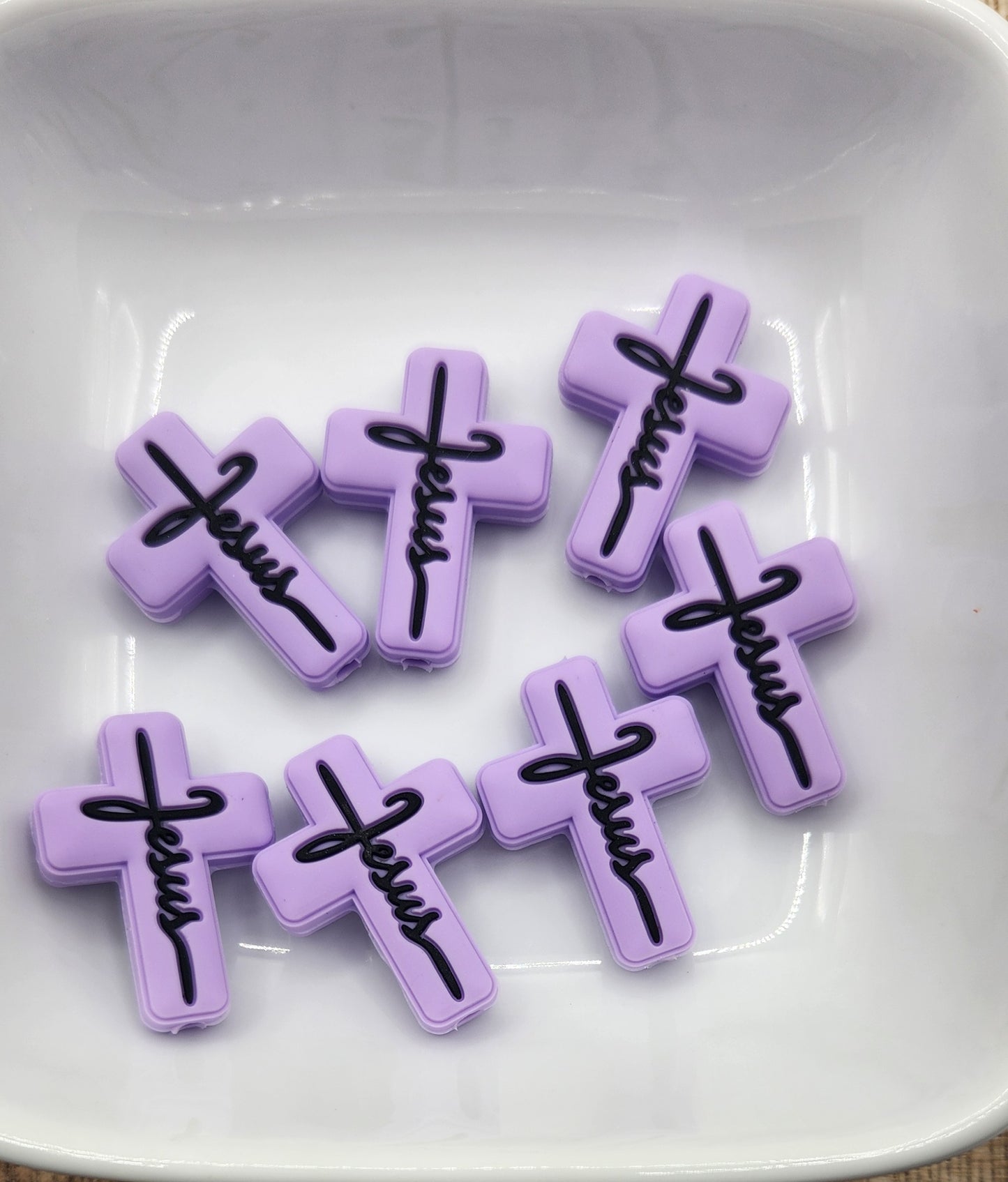 Jesus Cross Silicone focal bead
