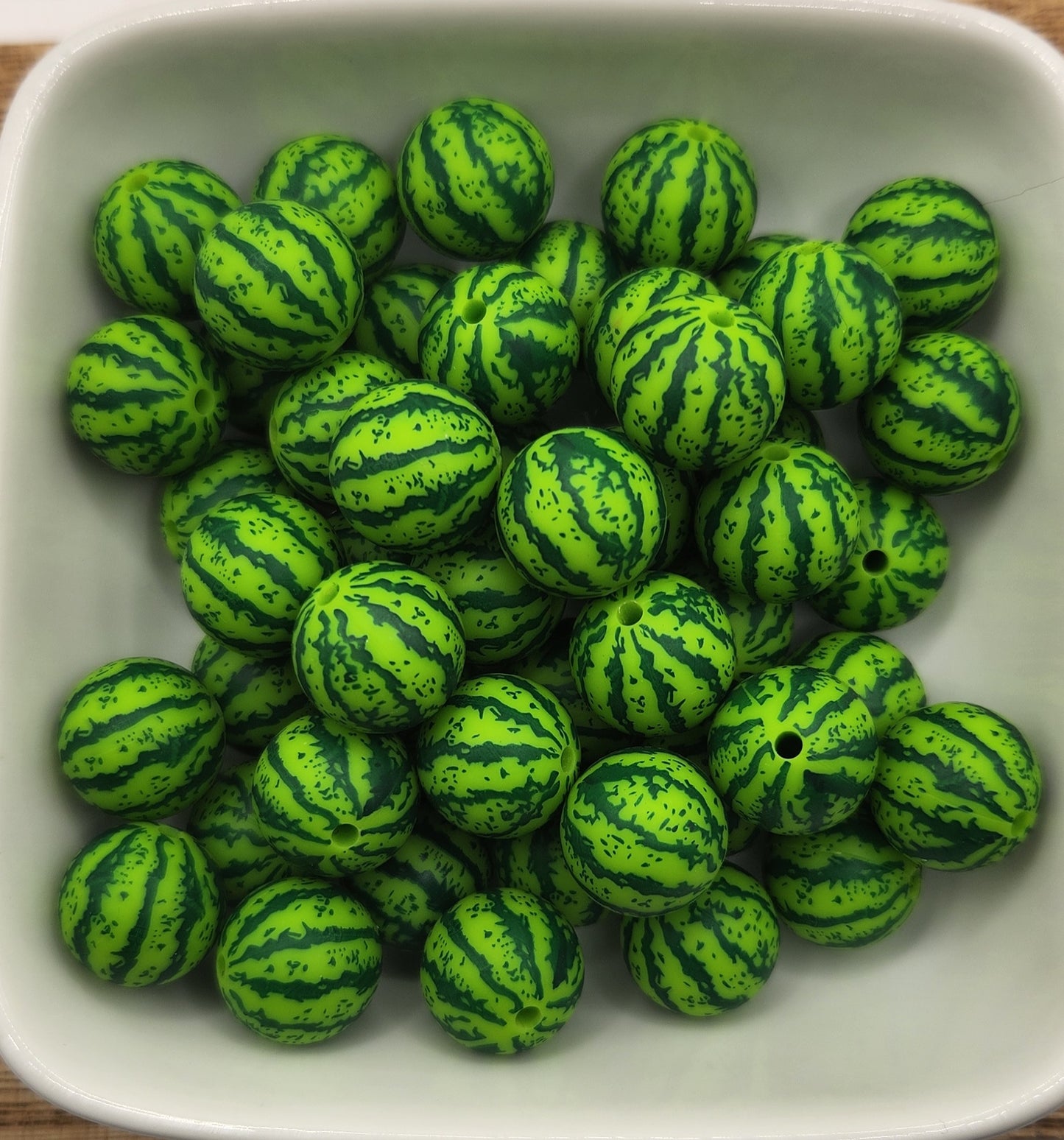 15 mm Printed Silicone Beads 10 pack