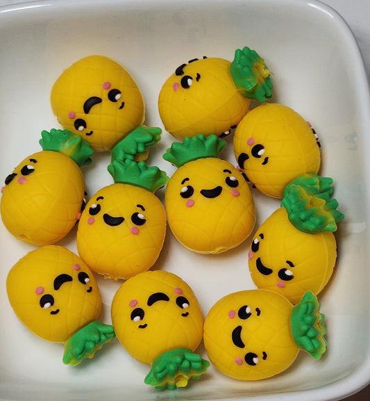 Pineapple silicone focal beads