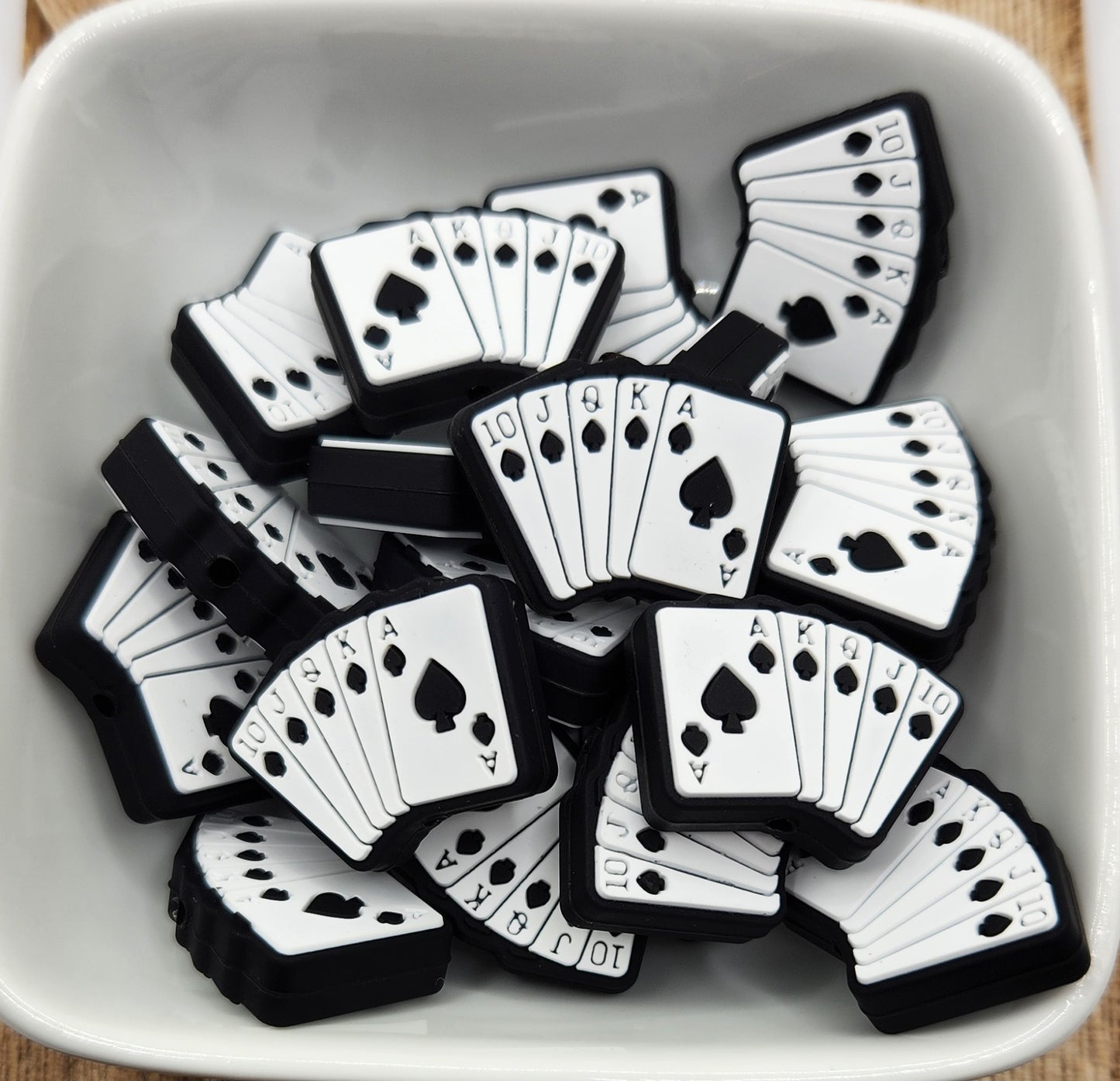 Playing Cards Silicone focal bead